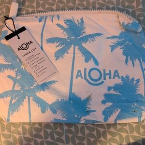 ALOHA Collection Blue and White Travel Pouch